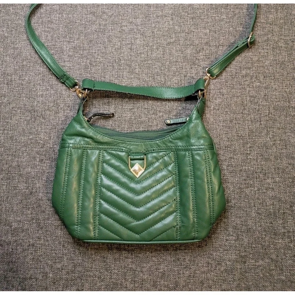 b.o.c. Born Concept Jade Green Chevron Quilted Purse Crossbody Bag Adjustable